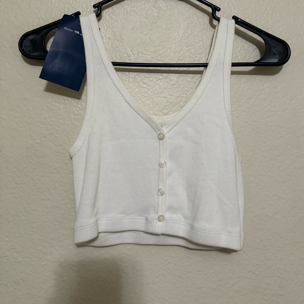 Brandy Melville Women's White Tank Top